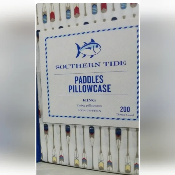 New Southern Tide King pillow cases Skipjack color Paddles - Picture 1 of 3